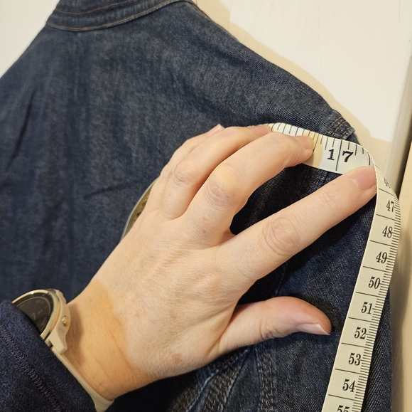 Eileen Fisher dark wash denim jacket - Picture 2 of 8